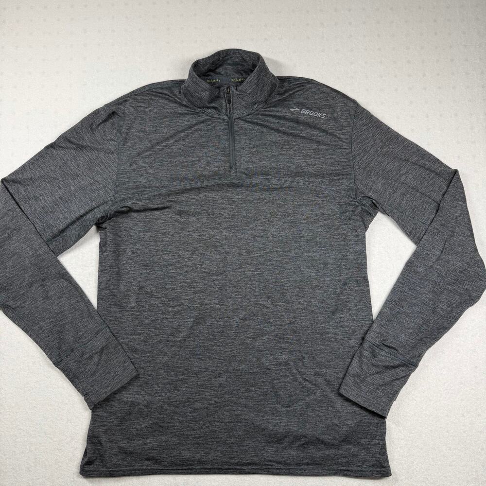 Brooks Dash 1/2 Zip Men’s Small Gray Running Pullover Long Sleeve